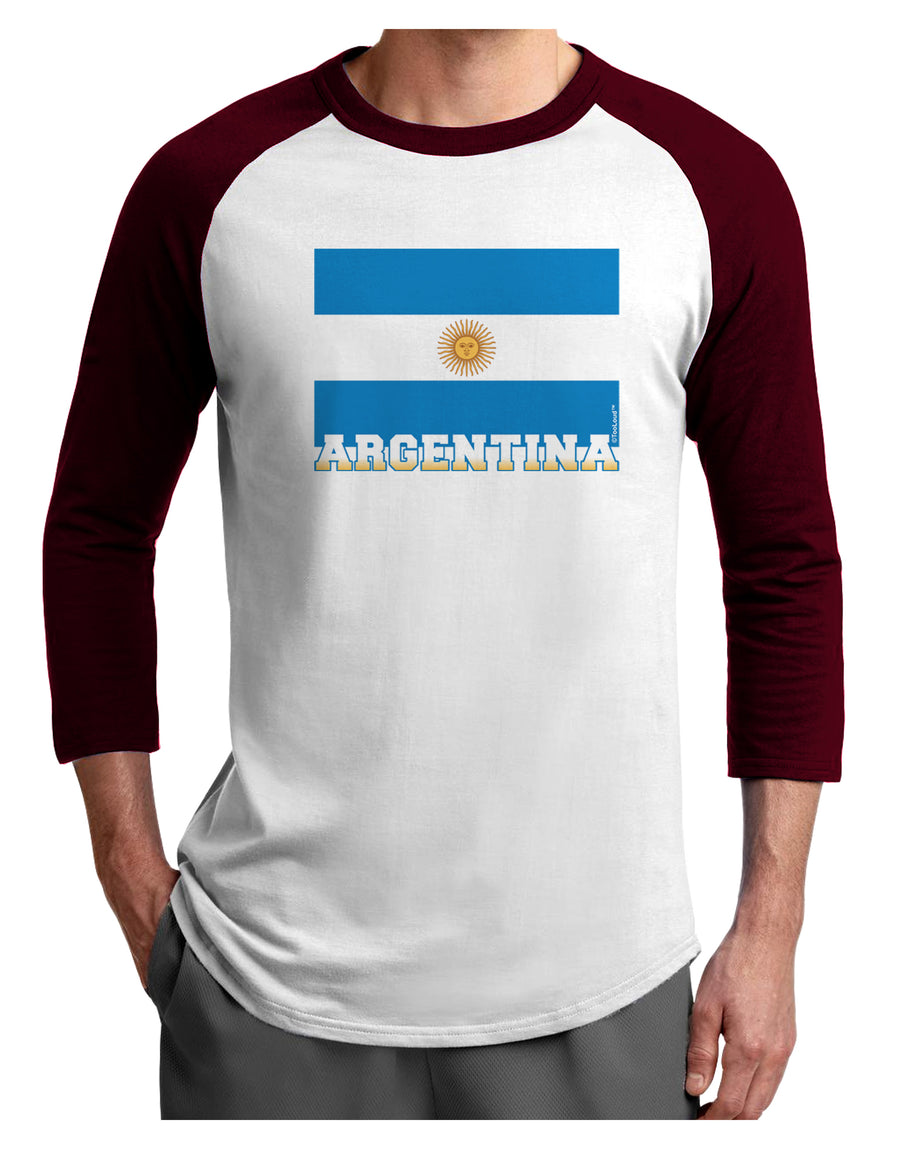 Argentina Flag Adult Raglan Shirt-Raglan Shirt-TooLoud-White-Black-X-Small-Davson Sales