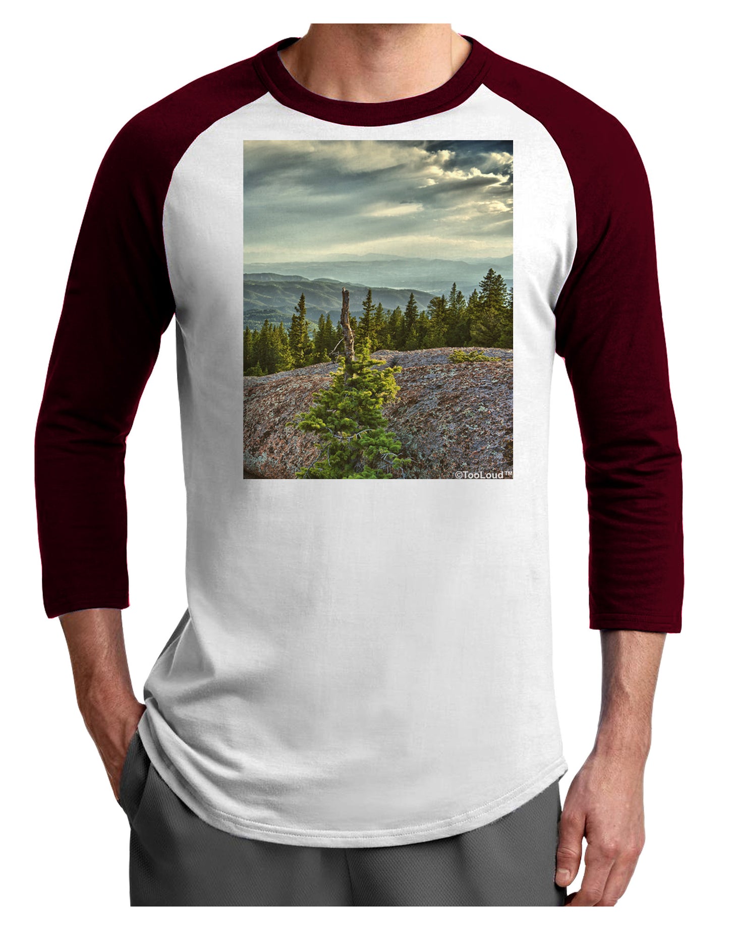 Nature Photography - Pine Kingdom Adult Raglan Shirt by-Raglan Shirt-TooLoud-White-Cardinal-X-Small-Davson Sales