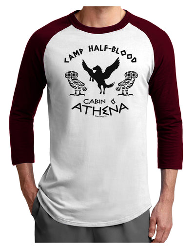 Camp Half Blood Cabin 6 Athena Adult Raglan Shirt by-Raglan Shirt-TooLoud-White-Cardinal-X-Small-Davson Sales