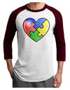 Big Puzzle Heart - Autism Awareness Adult Raglan Shirt by TooLoud-TooLoud-White-Cardinal-X-Small-Davson Sales