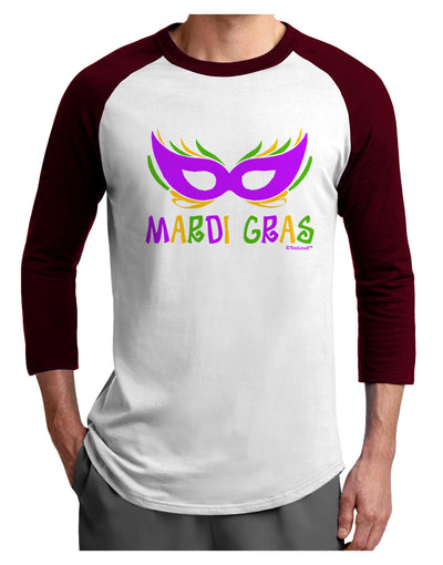 Mardi Gras - Purple Gold Green Mask Adult Raglan Shirt by TooLoud-TooLoud-White-Cardinal-X-Small-Davson Sales