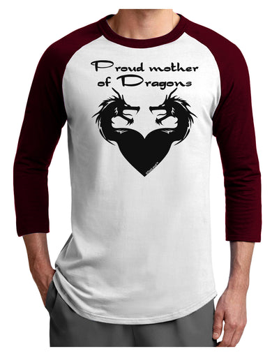 Proud Mother of Dragons Adult Raglan Shirt-TooLoud-White-Cardinal-X-Small-Davson Sales