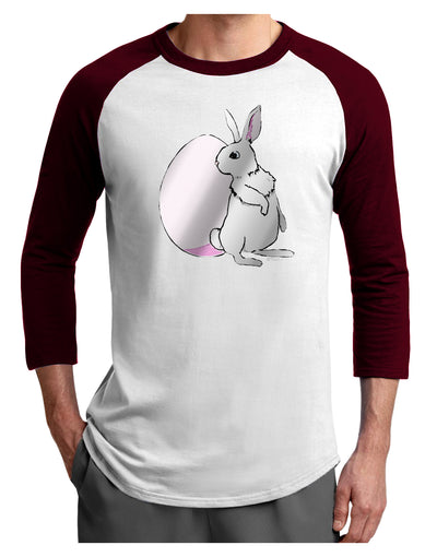 Easter Bunny and Egg Metallic - Silver Adult Raglan Shirt by TooLoud-TooLoud-White-Cardinal-X-Small-Davson Sales