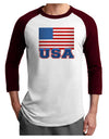 USA Flag Adult Raglan Shirt by TooLoud-TooLoud-White-Cardinal-X-Small-Davson Sales