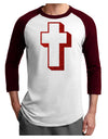 Simple Cross Design Glitter - Red Adult Raglan Shirt by TooLoud-TooLoud-White-Cardinal-X-Small-Davson Sales