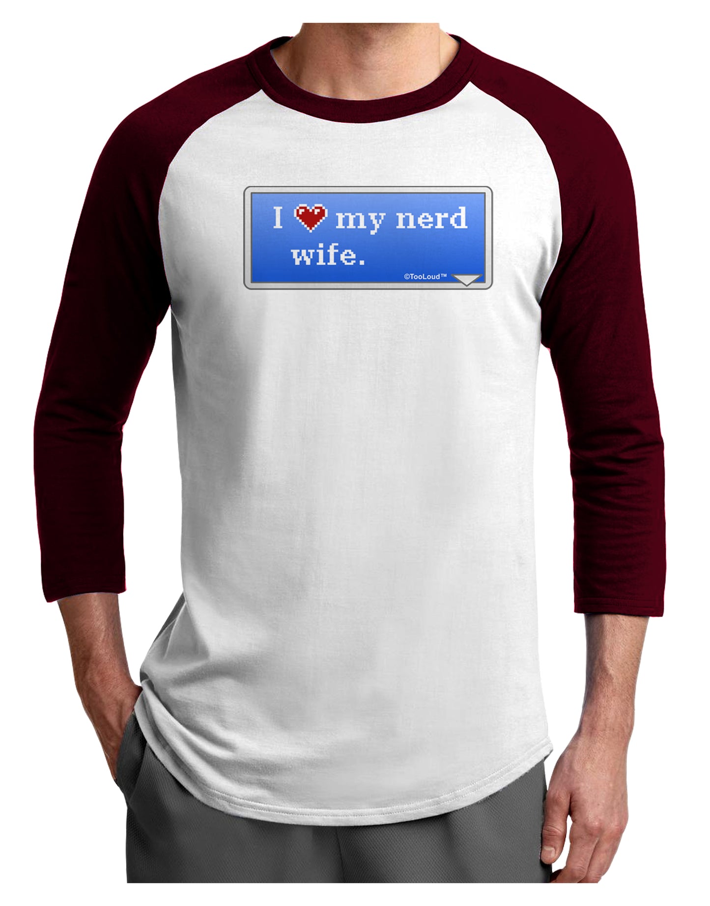 I Heart My Nerd Wife - Retro Adult Raglan Shirt by TooLoud-TooLoud-White-Cardinal-X-Small-Davson Sales
