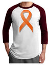 Leukemia Awareness Ribbon - Orange Adult Raglan Shirt-TooLoud-White-Cardinal-X-Small-Davson Sales