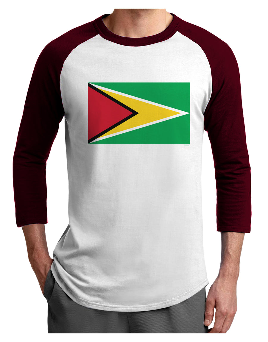 TooLoud Guyana Flag Adult Raglan Shirt-Mens-Tshirts-TooLoud-White-Black-X-Small-Davson Sales