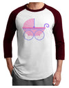 Baby Girl Carriage Adult Raglan Shirt-TooLoud-White-Cardinal-X-Small-Davson Sales