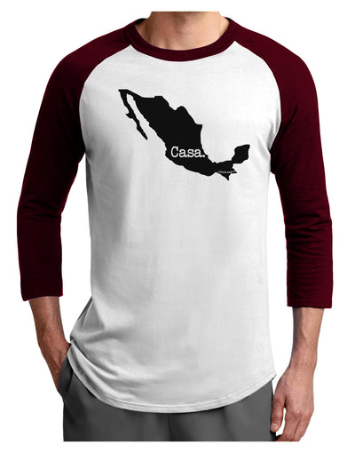 Mexico - Casa - Cinco De Mayo Adult Raglan Shirt-TooLoud-White-Cardinal-X-Small-Davson Sales