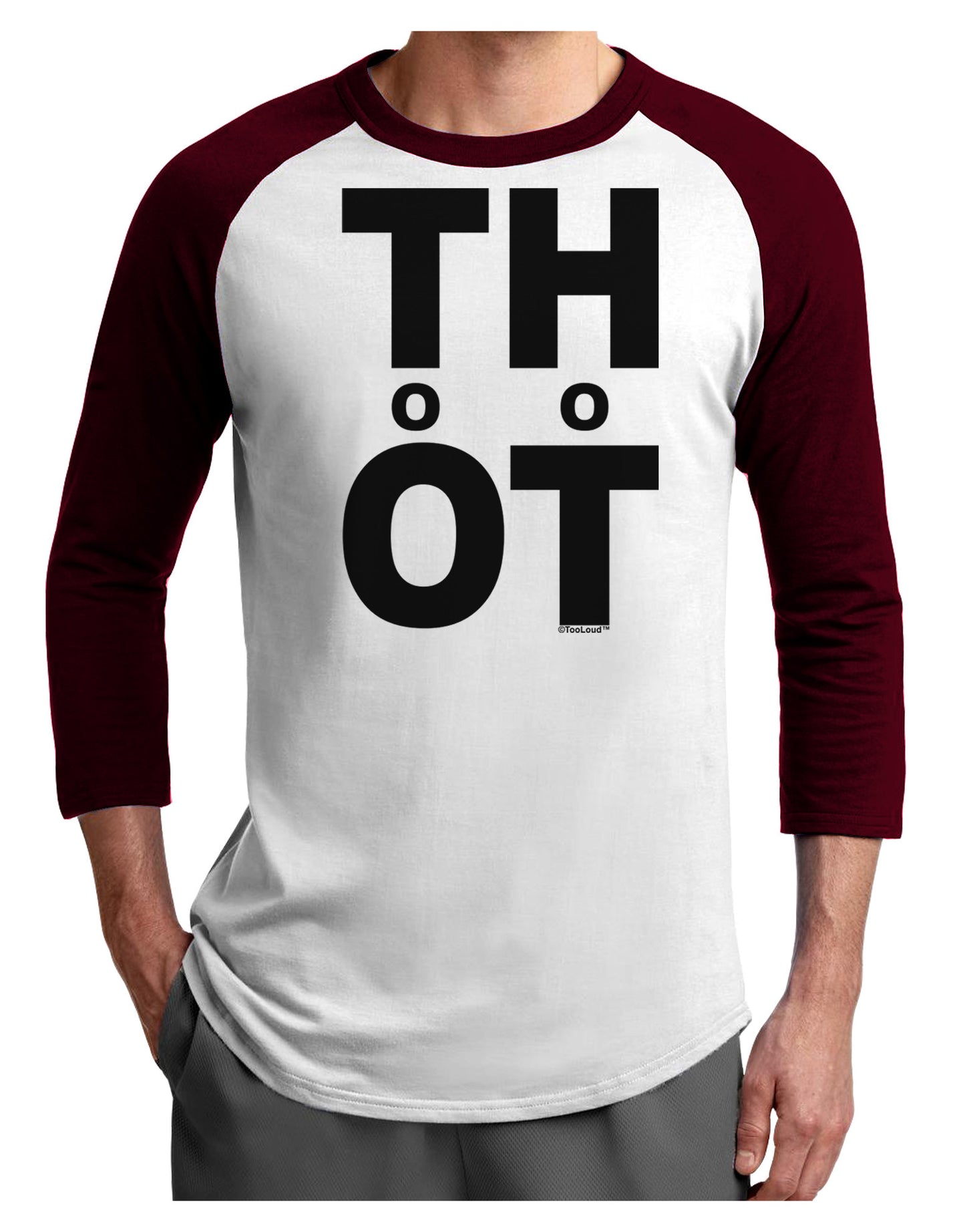 THOT Too Hot Adult Raglan Shirt-Raglan Shirt-TooLoud-White-Cardinal-X-Small-Davson Sales