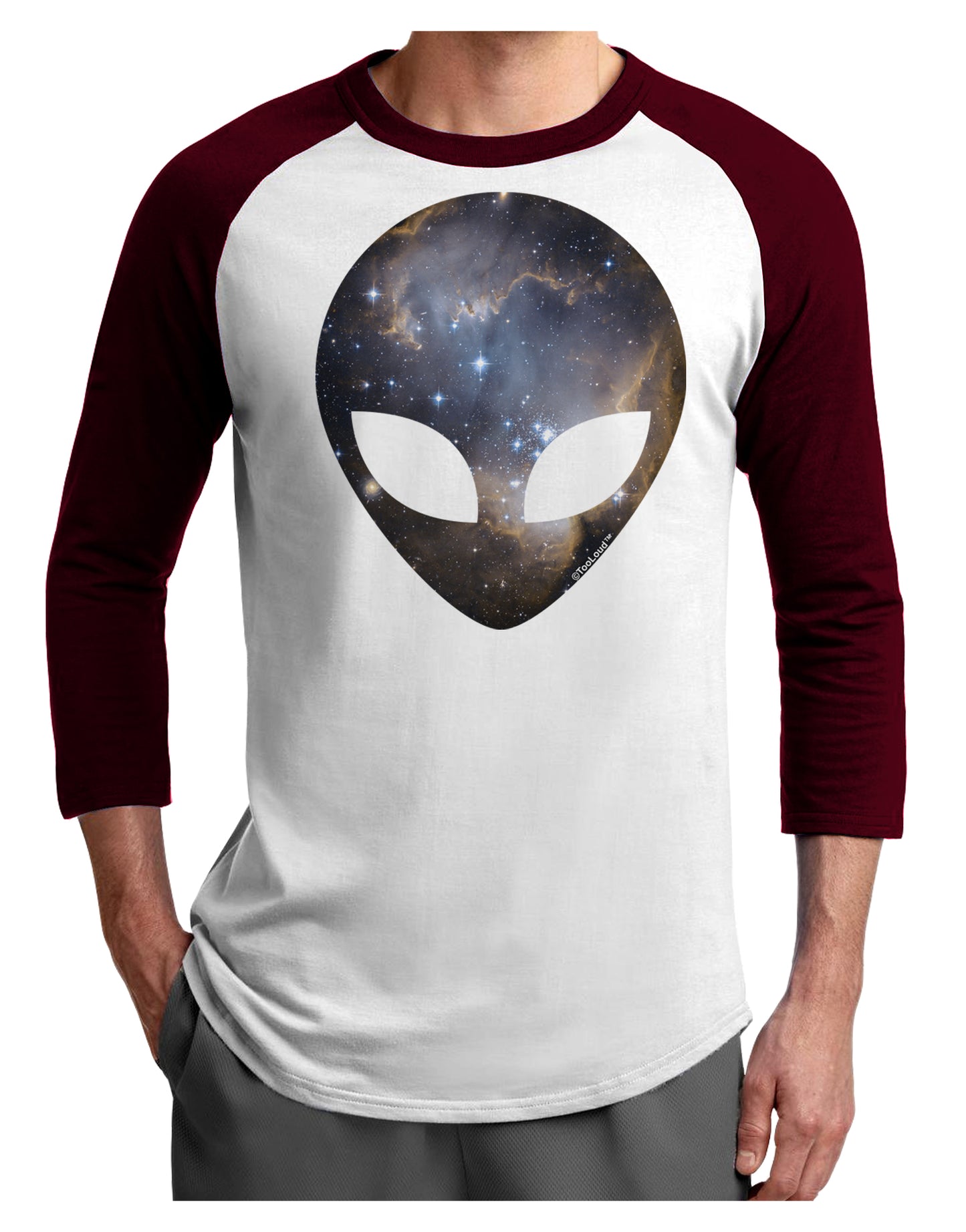 Extraterrestrial Face - Space #1 Adult Raglan Shirt by TooLoud-TooLoud-White-Cardinal-X-Small-Davson Sales
