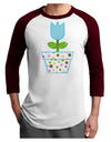 Easter Tulip Design - Blue Adult Raglan Shirt by TooLoud-TooLoud-White-Cardinal-X-Small-Davson Sales