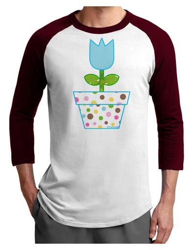 Easter Tulip Design - Blue Adult Raglan Shirt by TooLoud-TooLoud-White-Cardinal-X-Small-Davson Sales