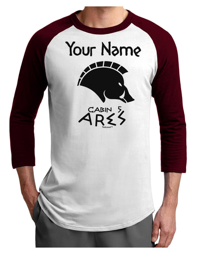 Personalized Cabin 5 Ares Adult Raglan Shirt by-Raglan Shirt-TooLoud-White-Cardinal-X-Small-Davson Sales