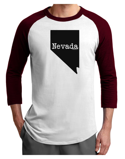 Nevada - United States Shape Adult Raglan Shirt by TooLoud-TooLoud-White-Cardinal-X-Small-Davson Sales