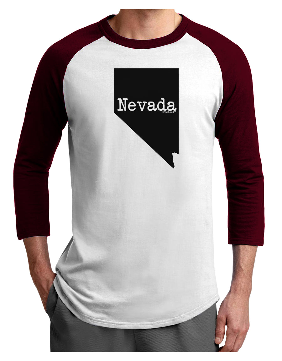 Nevada - United States Shape Adult Raglan Shirt by TooLoud-TooLoud-White-Black-X-Small-Davson Sales