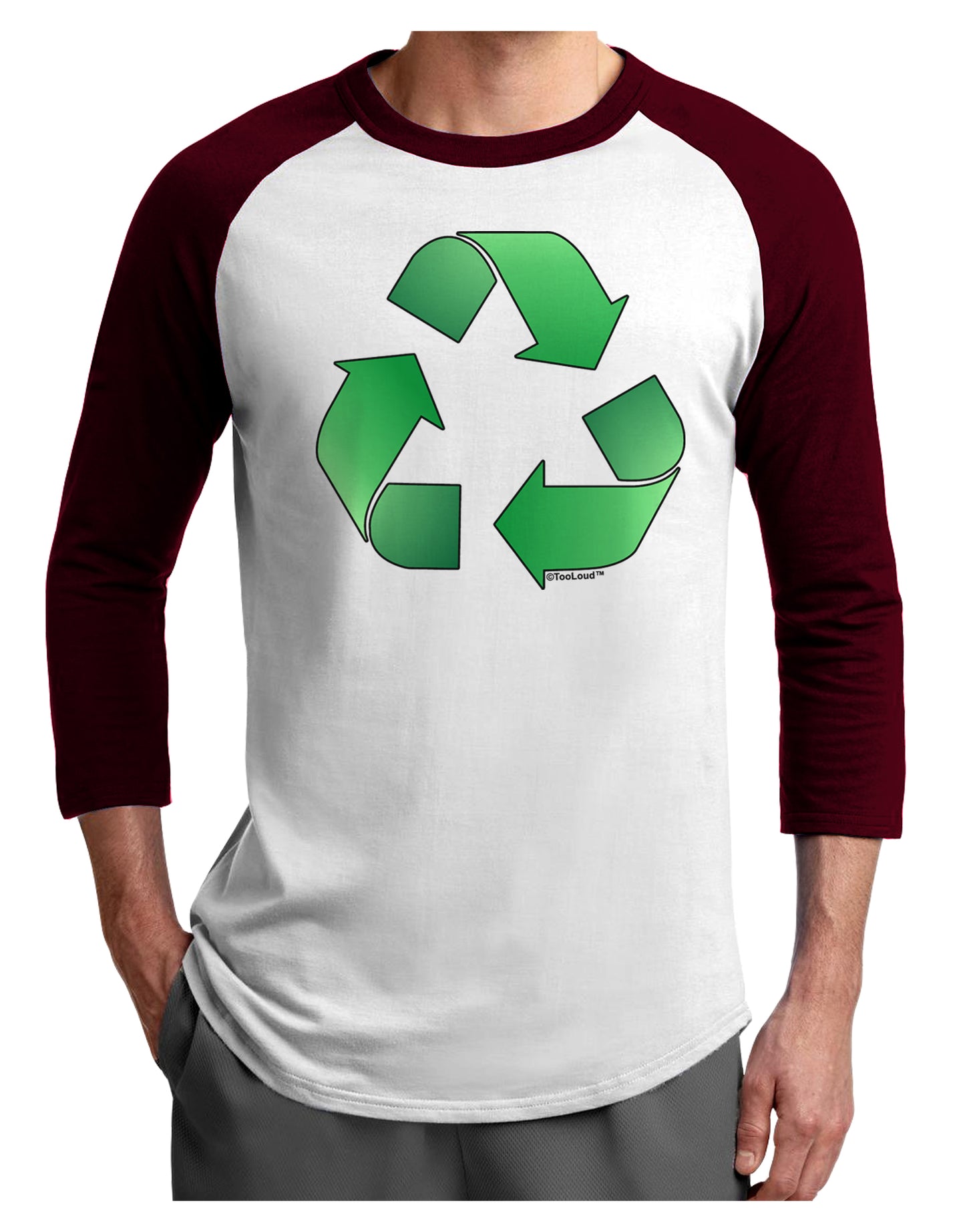 Recycle Green Adult Raglan Shirt by TooLoud-TooLoud-White-Cardinal-X-Small-Davson Sales