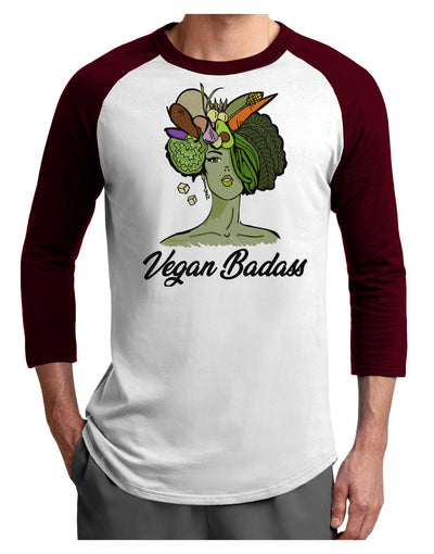 Vegan Badass Adult Raglan Shirt-Mens T-Shirt-TooLoud-White-Cardinal-X-Small-Davson Sales