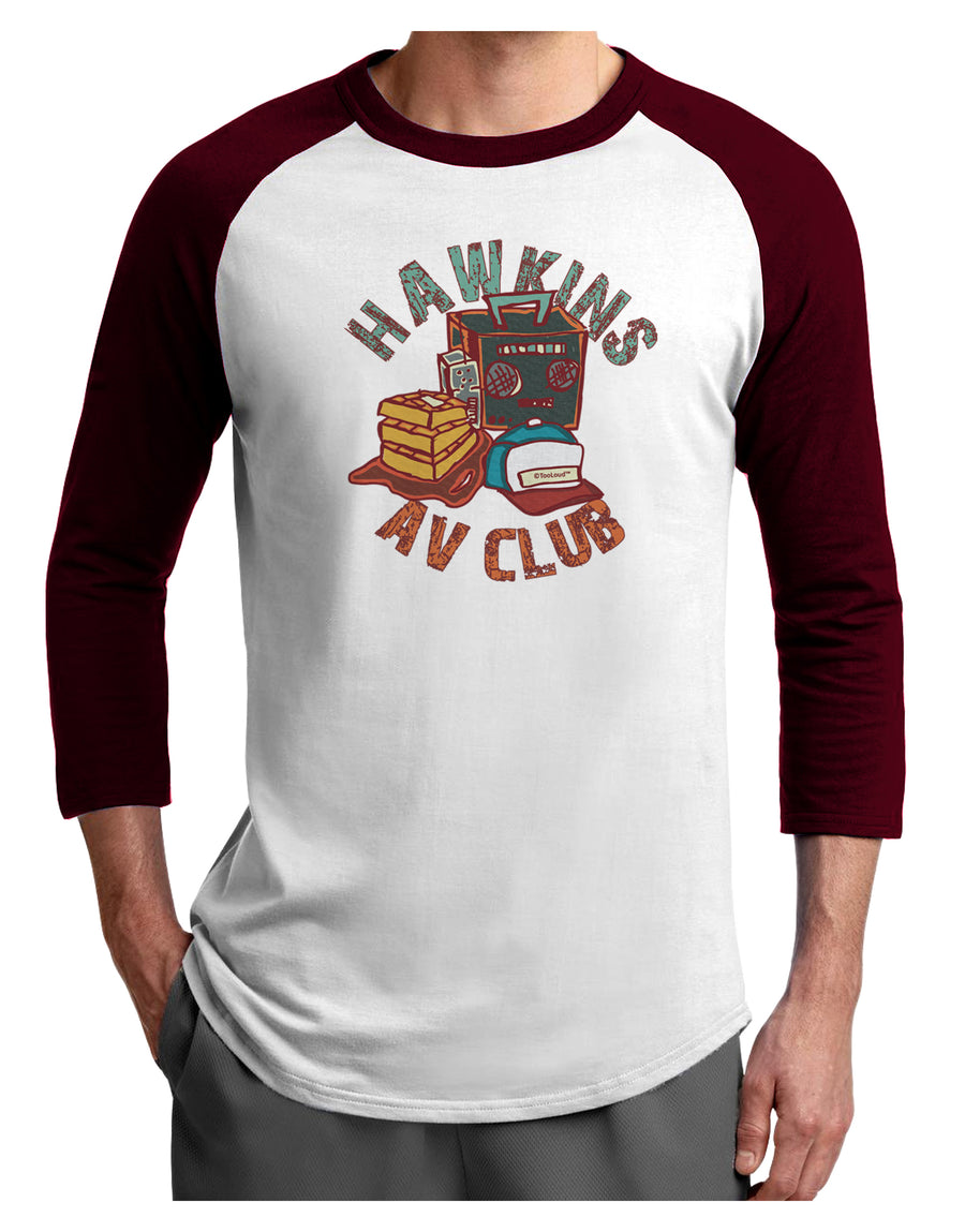 TooLoud Hawkins AV Club Adult Raglan Shirt-Mens-Tshirts-TooLoud-White-Black-X-Small-Davson Sales