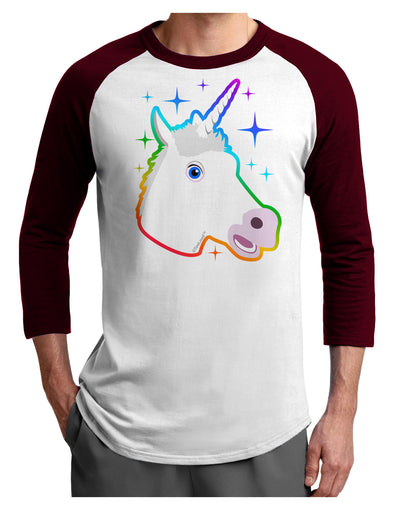 Magical Rainbow Sparkle Unicorn Adult Raglan Shirt-Raglan Shirt-TooLoud-White-Cardinal-X-Small-Davson Sales