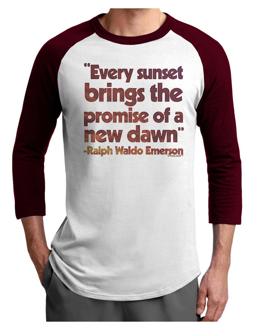 Emerson Sunset Quote Adult Raglan Shirt-Mens-Tshirts-TooLoud-White-Black-X-Small-Davson Sales