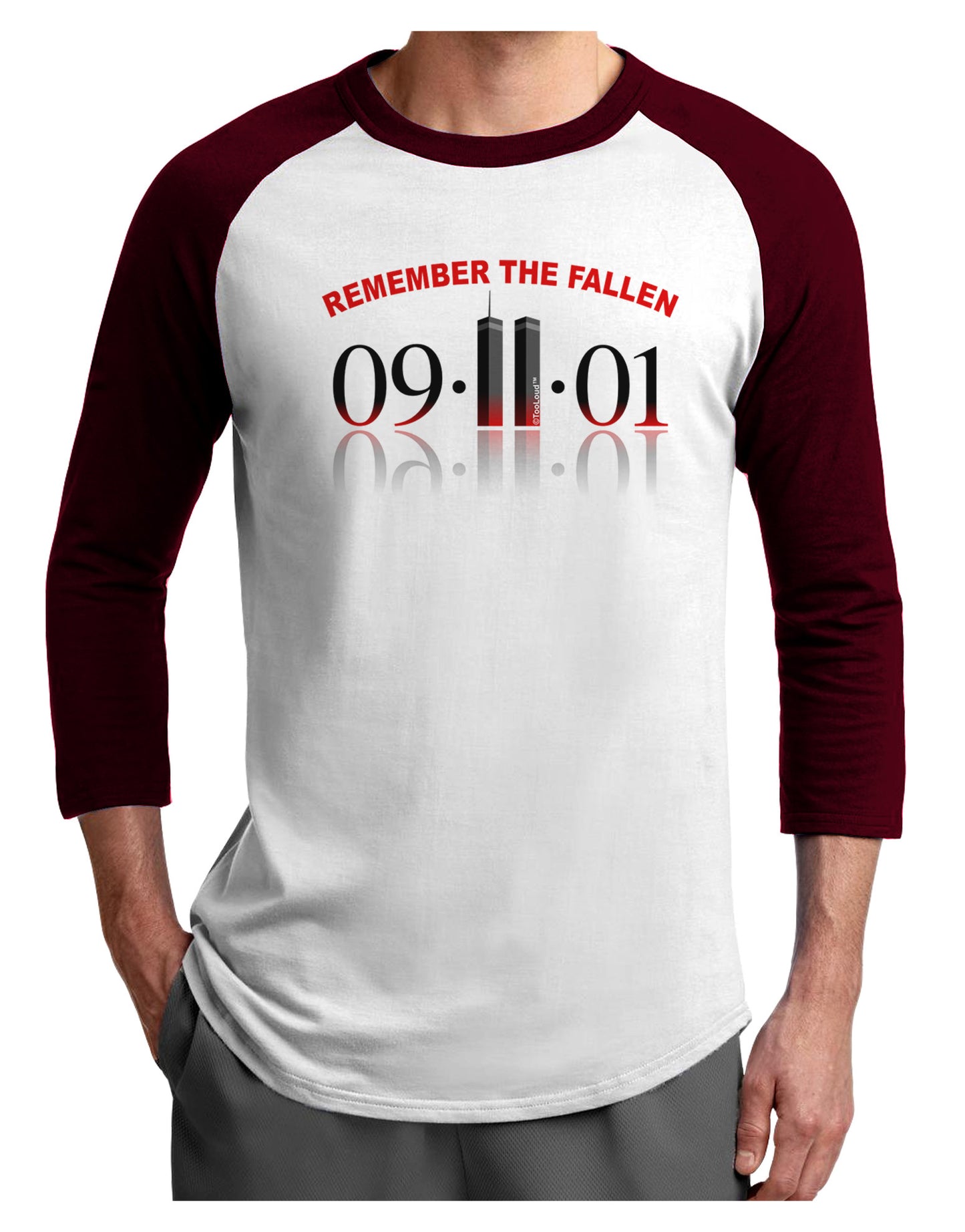 Remember The Fallen 91101 Adult Raglan Shirt-Raglan Shirt-TooLoud-White-Cardinal-X-Small-Davson Sales