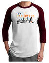 It's Halloween Witches Adult Raglan Shirt-TooLoud-White-Cardinal-X-Small-Davson Sales