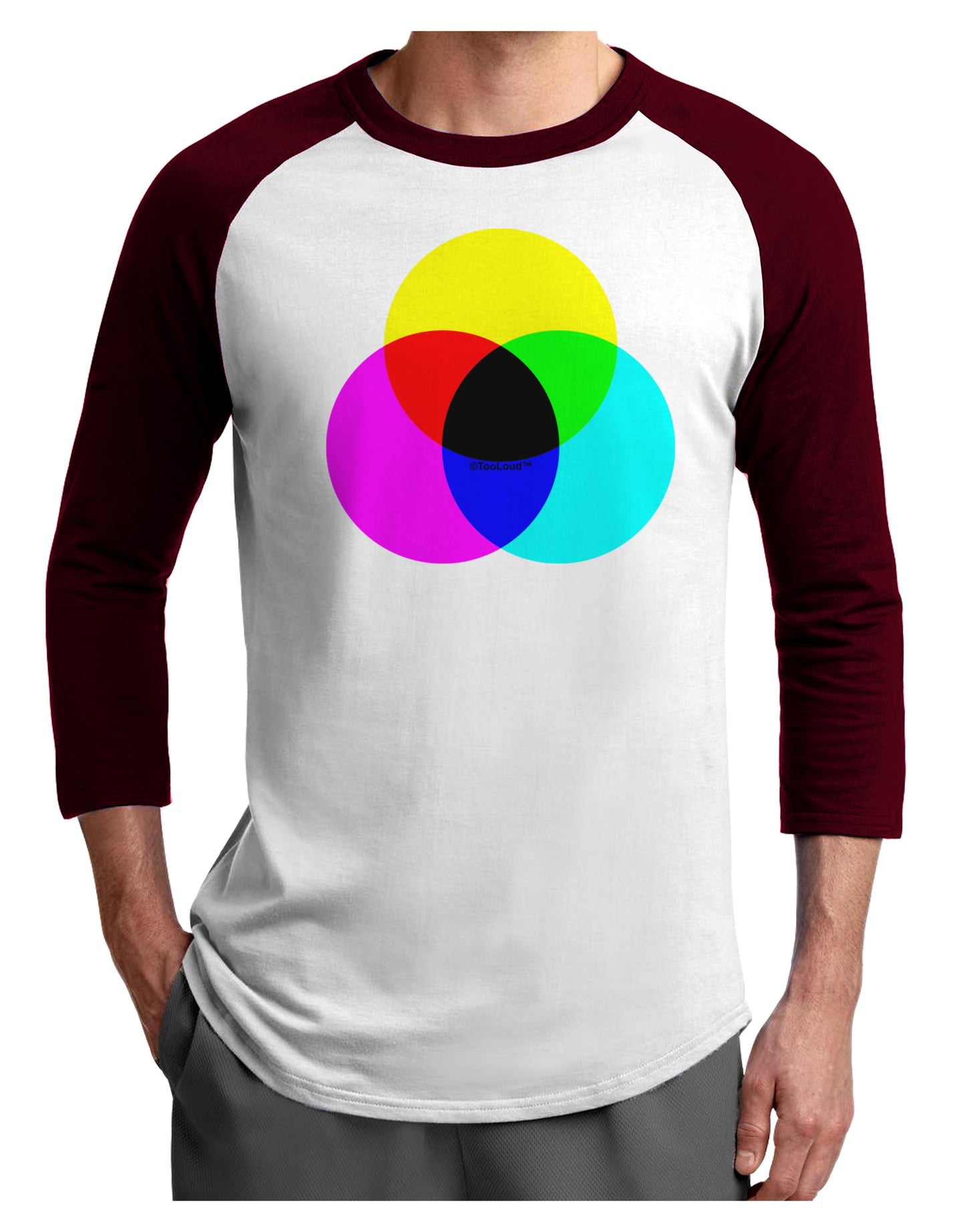CMYK Color Model Adult Raglan Shirt by TooLoud-TooLoud-White-Cardinal-X-Small-Davson Sales