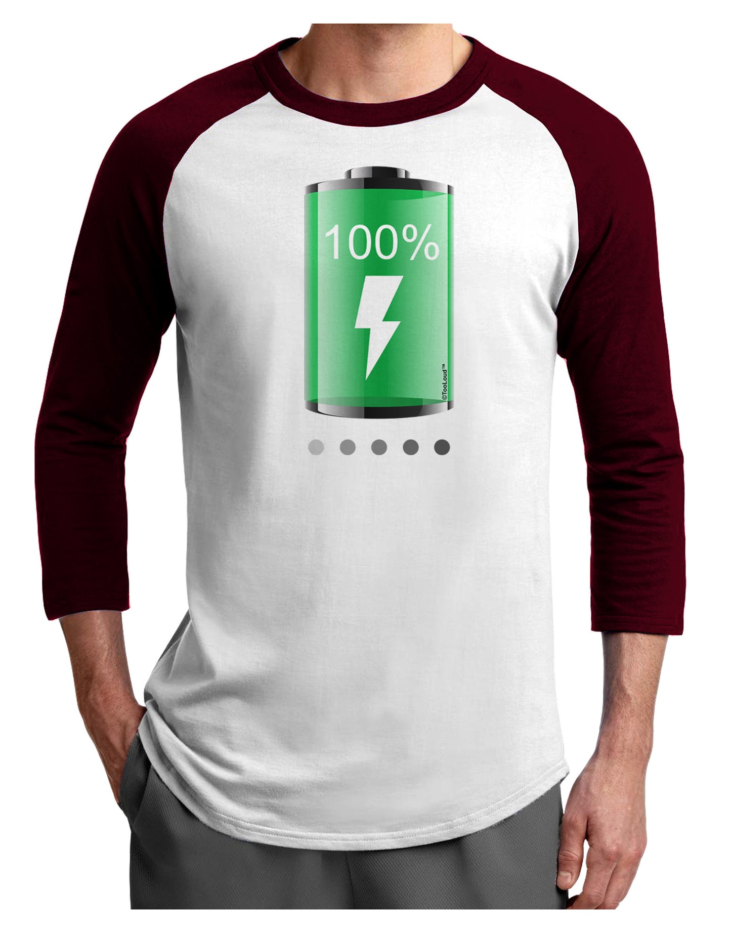 Full Energy 100 Percent Adult Raglan Shirt-Raglan Shirt-TooLoud-White-Cardinal-X-Small-Davson Sales