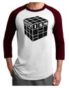 Autism Awareness - Cube B & W Adult Raglan Shirt-TooLoud-White-Cardinal-X-Small-Davson Sales