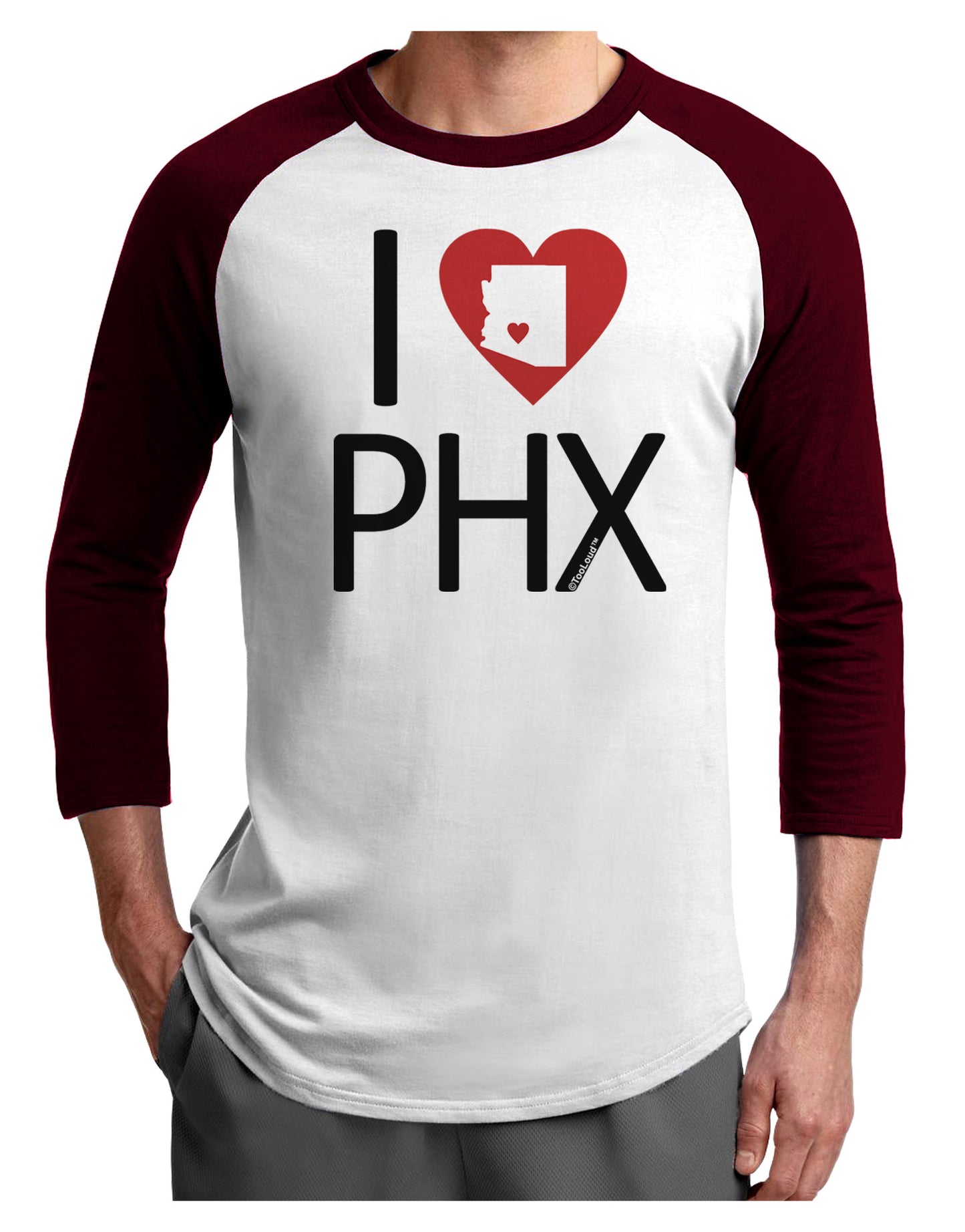 I Heart Phoenix Adult Raglan Shirt-Raglan Shirt-TooLoud-White-Cardinal-X-Small-Davson Sales