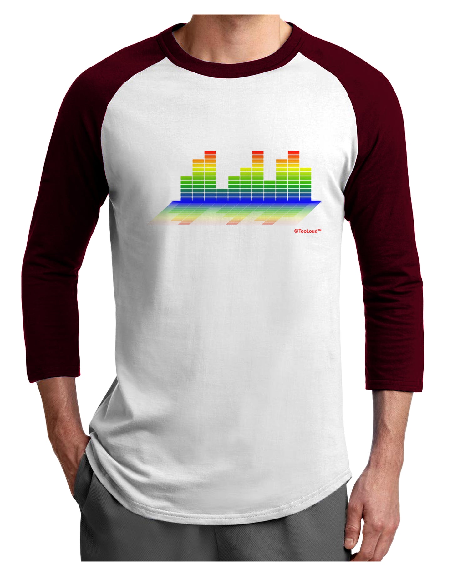 Equalizer Bars Design Adult Raglan Shirt by TooLoud-TooLoud-White-Cardinal-X-Small-Davson Sales