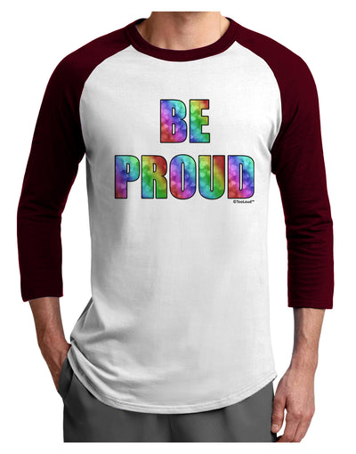 Be Proud Gay Pride - Rainbow Hearts Adult Raglan Shirt by TooLoud-TooLoud-White-Cardinal-X-Small-Davson Sales