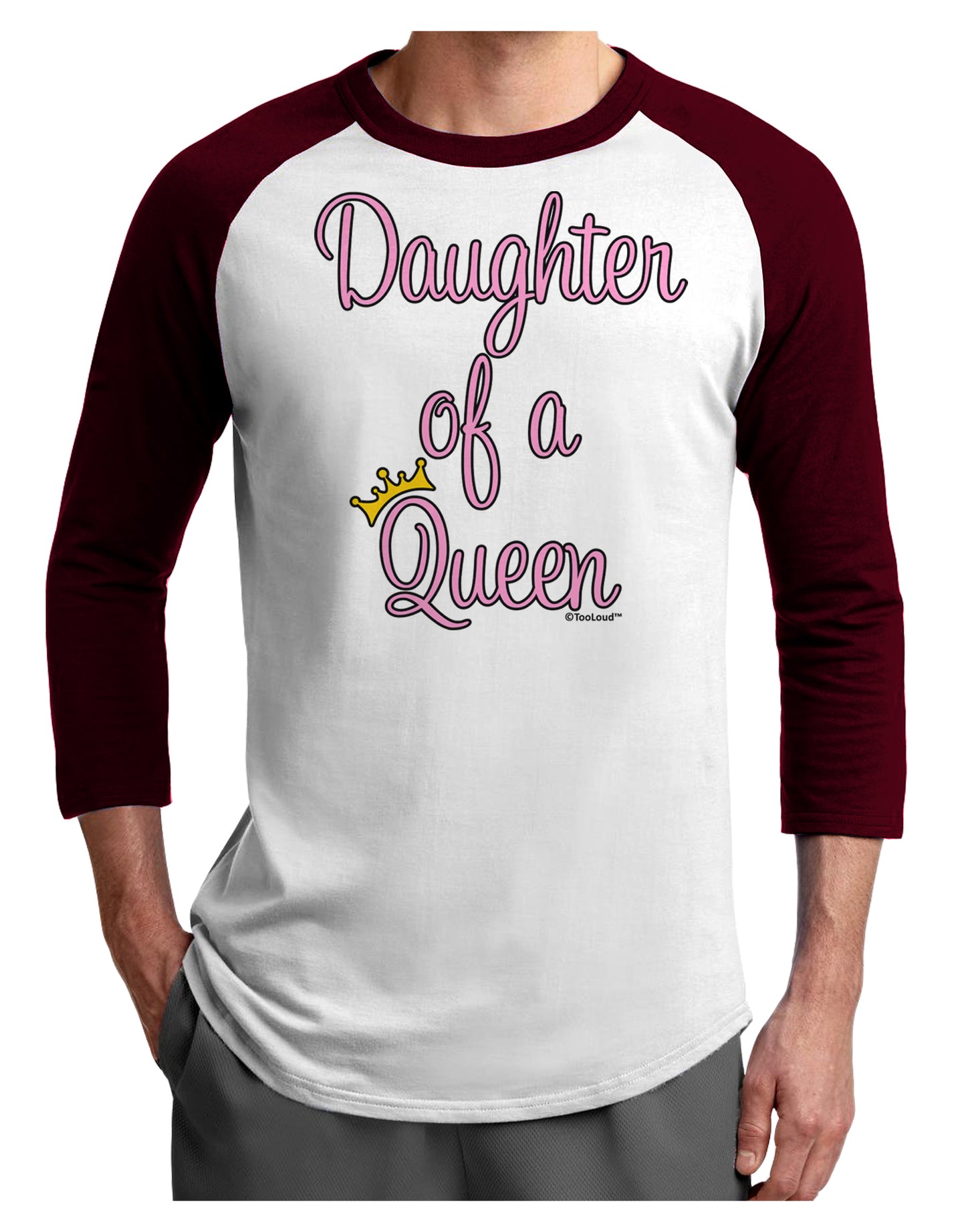 Daughter of a Queen - Matching Mom and Daughter Design Adult Raglan Shirt by TooLoud-TooLoud-White-Cardinal-X-Small-Davson Sales