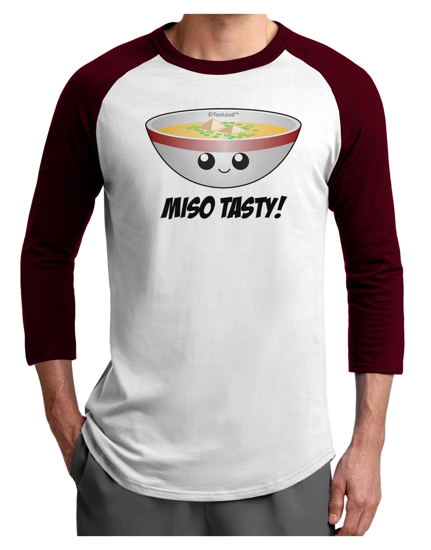 Miso Tasty - Cute Miso Soup Bowl Adult Raglan Shirt by TooLoud-TooLoud-White-Cardinal-X-Small-Davson Sales