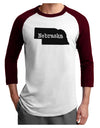 Nebraska - United States Shape Adult Raglan Shirt by TooLoud-TooLoud-White-Cardinal-X-Small-Davson Sales