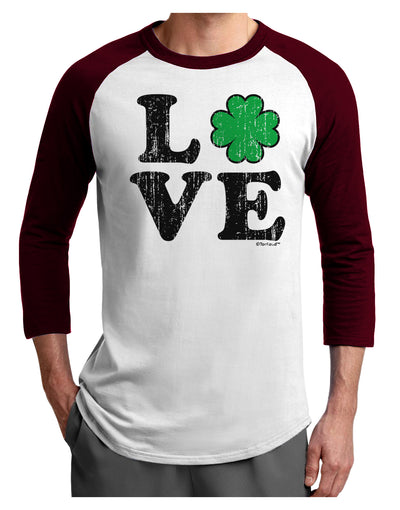 Irish Love - Distressed Adult Raglan Shirt by TooLoud-TooLoud-White-Cardinal-X-Small-Davson Sales