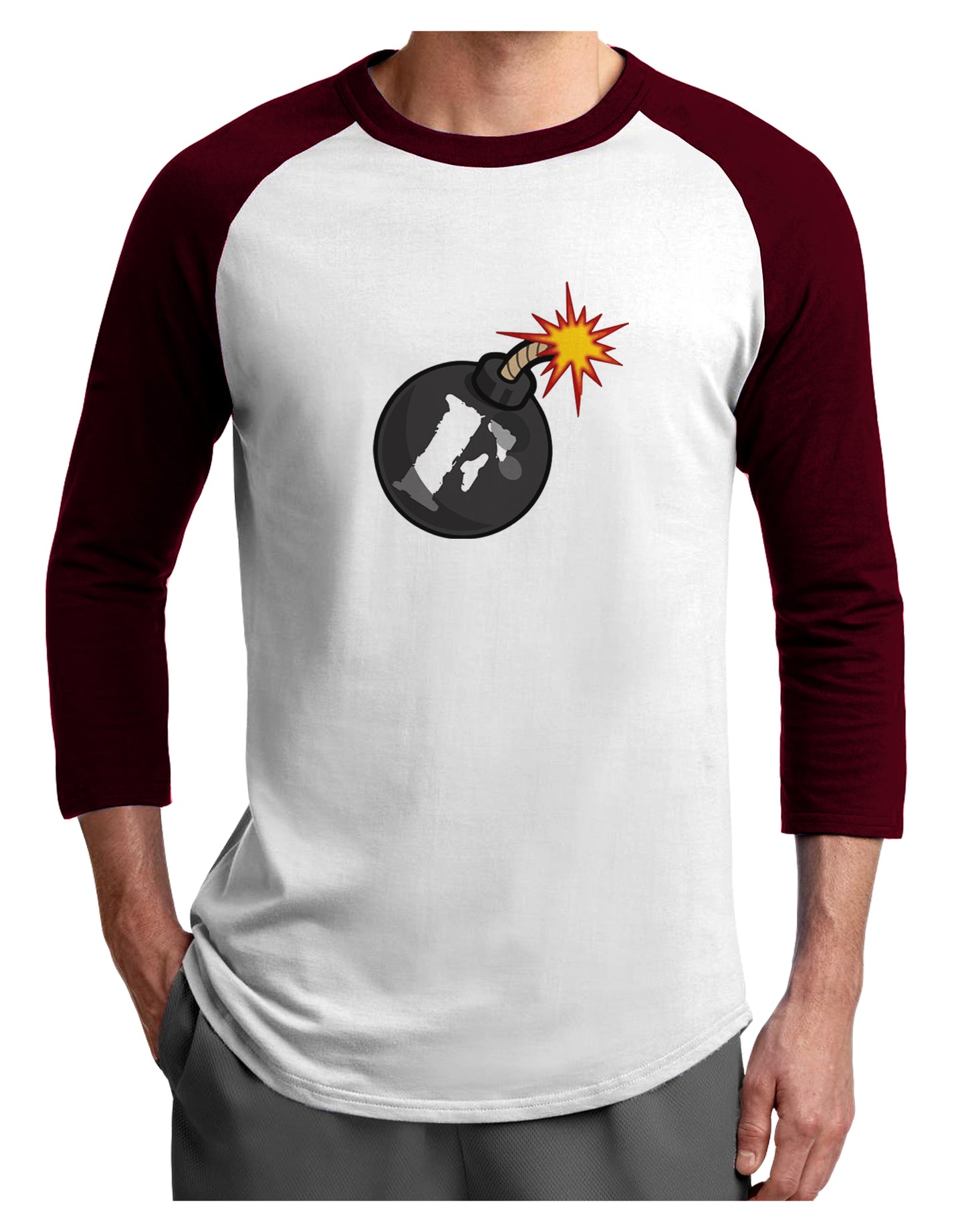 F-Bomb Funny Adult Raglan Shirt by TooLoud-TooLoud-White-Cardinal-X-Small-Davson Sales