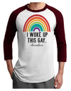 TooLoud I Woke Up This Gay Adult Raglan Shirt-Mens-Tshirts-TooLoud-White-Cardinal-X-Small-Davson Sales