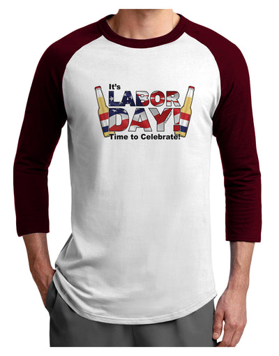 Labor Day - Celebrate Adult Raglan Shirt-Raglan Shirt-TooLoud-White-Cardinal-X-Small-Davson Sales