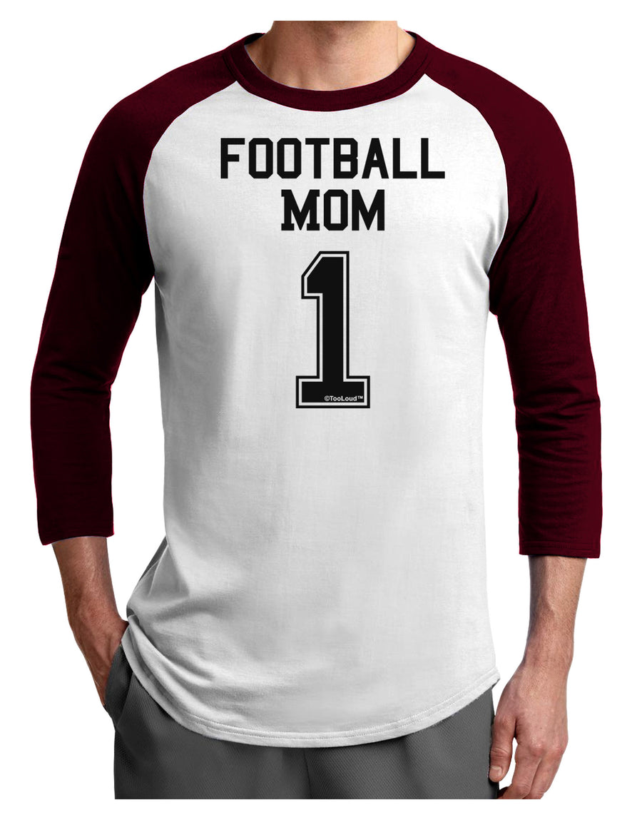 Football Mom Jersey Adult Raglan Shirt-TooLoud-White-Black-X-Small-Davson Sales