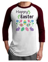 Happy Easter Design Adult Raglan Shirt-Raglan Shirt-TooLoud-White-Cardinal-X-Small-Davson Sales