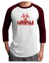 Hardstyle Biohazard Adult Raglan Shirt-Raglan Shirt-TooLoud-White-Cardinal-X-Small-Davson Sales