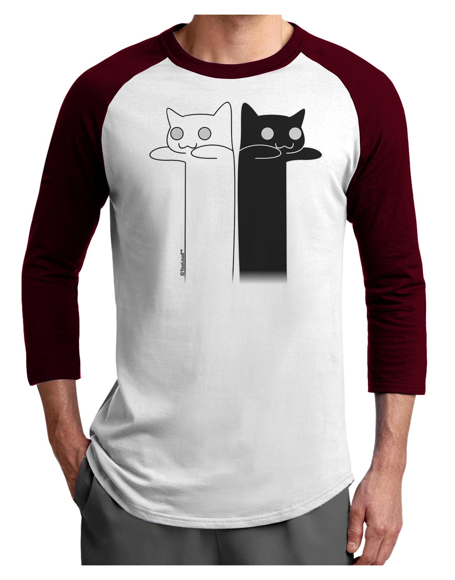 Longcat and Tacgnol - Internet Humor Adult Raglan Shirt by TooLoud-TooLoud-White-Cardinal-X-Small-Davson Sales