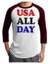 USA All Day - Distressed Patriotic Design Adult Raglan Shirt by TooLoud-TooLoud-White-Cardinal-X-Small-Davson Sales