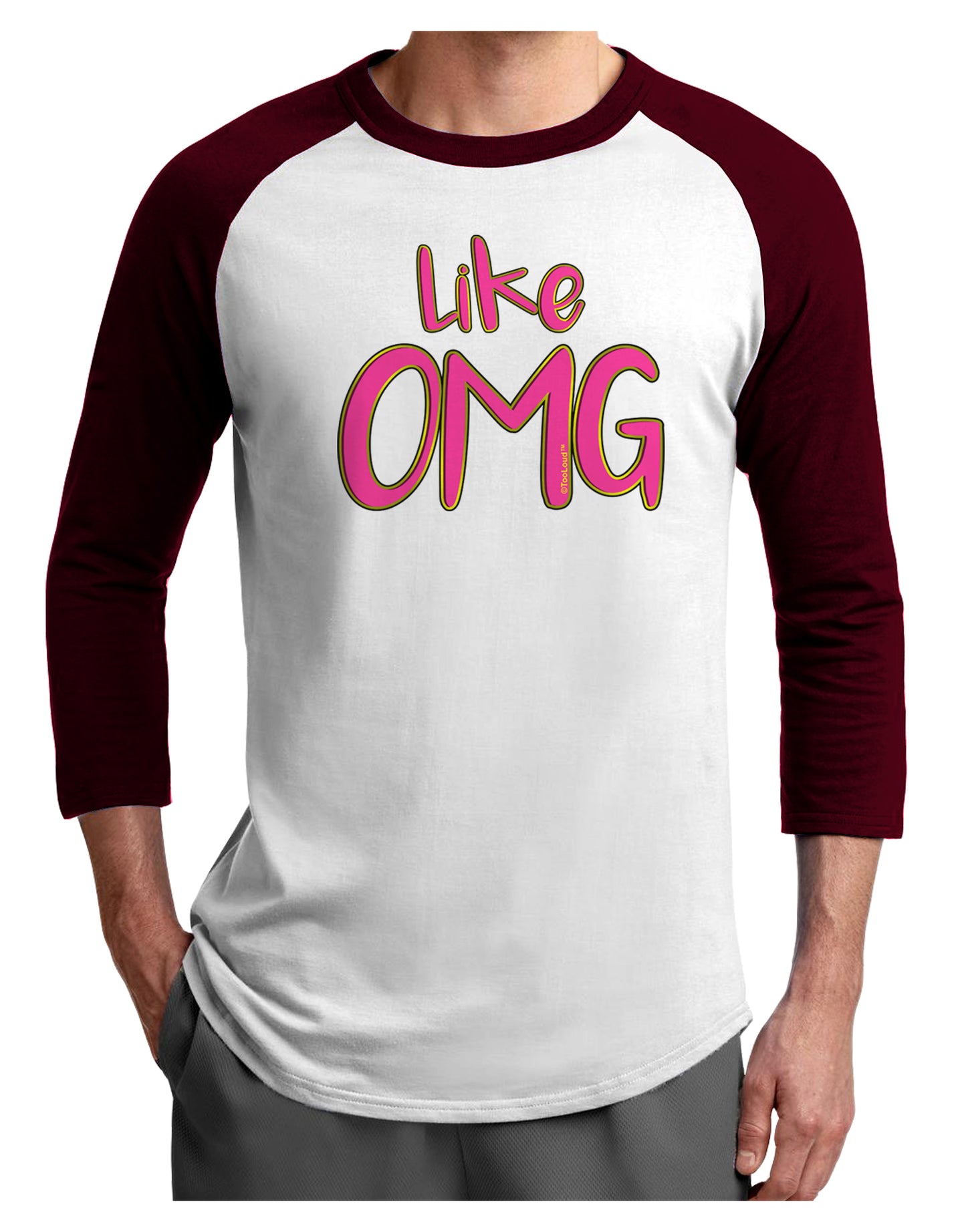 Like OMG Adult Raglan Shirt by TooLoud-TooLoud-White-Cardinal-X-Small-Davson Sales