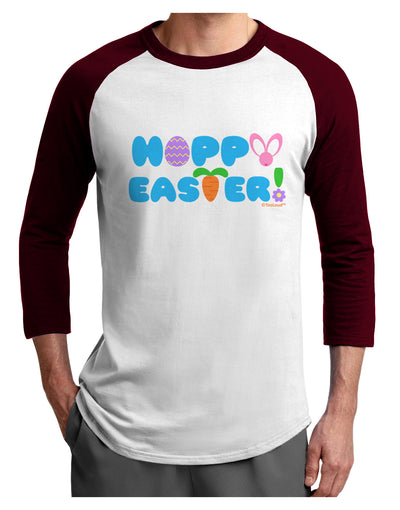 Cute Decorative Hoppy Easter Design Adult Raglan Shirt by TooLoud-TooLoud-White-Cardinal-X-Small-Davson Sales