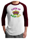 Queen Of Mardi Gras Adult Raglan Shirt-Raglan Shirt-TooLoud-White-Cardinal-X-Small-Davson Sales