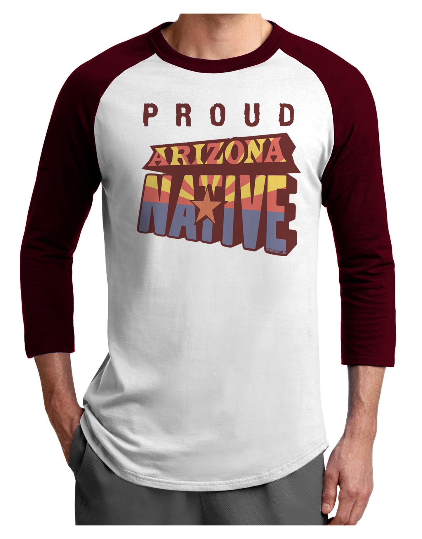 Proud Arizona Native Adult Raglan Shirt-Raglan Shirt-TooLoud-White-Cardinal-X-Small-Davson Sales